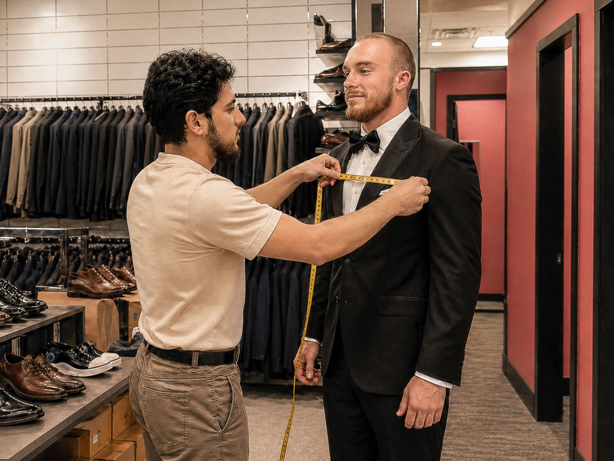 Men's Accessories fitting at GA Suit Warehouse Gainesville GA